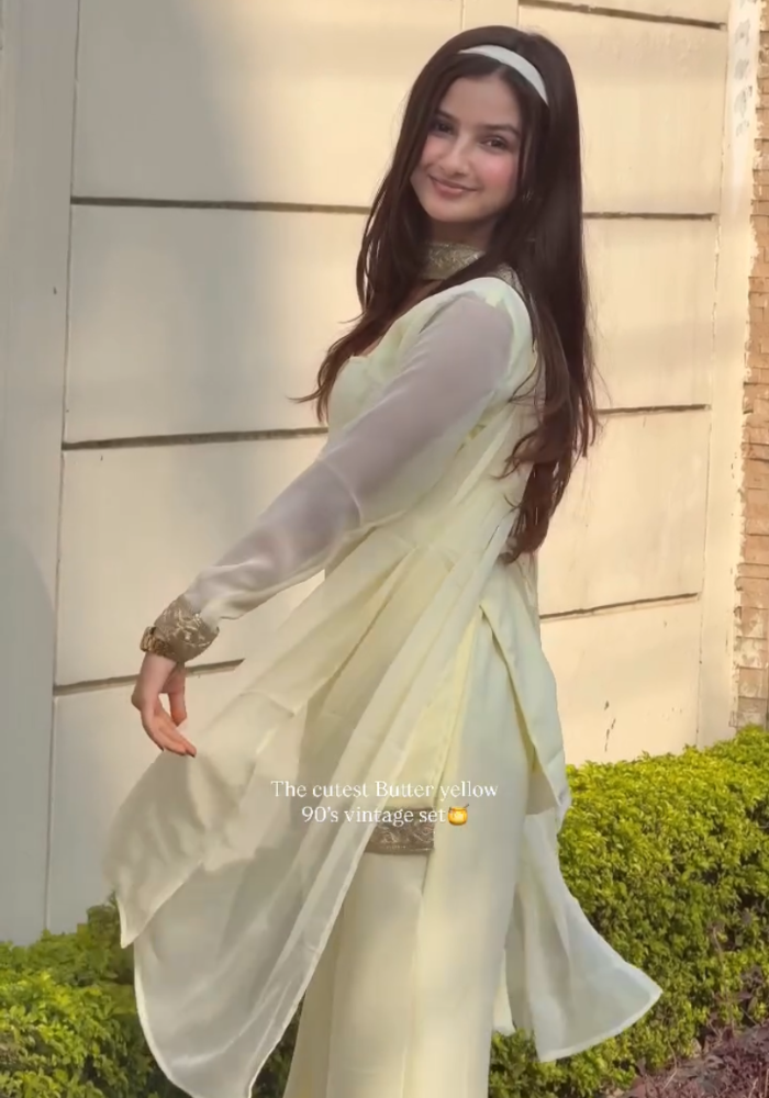Butter Bloom 90's Vintage georgette kurti pant dupatta Set